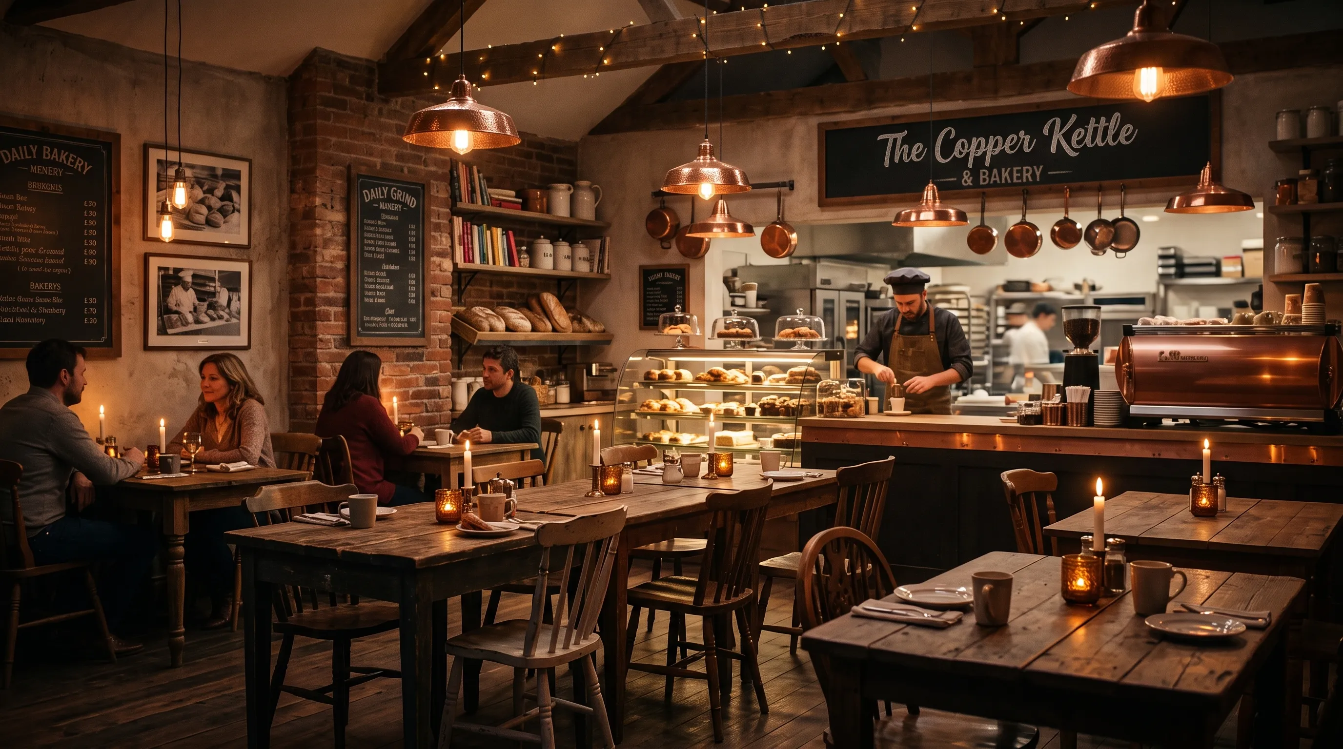Warm dining ambiance at The Copper Kettle